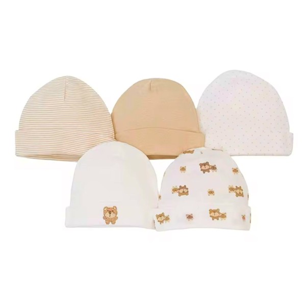Pack 5 gorros de algodón para bebés
