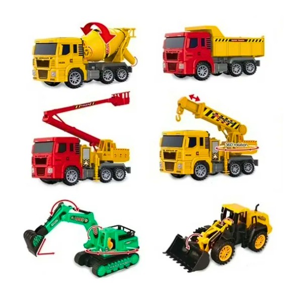 Set de 6 Camiones de Construcción de Juguete