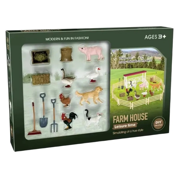 Set De Animales De Granja De Juguete