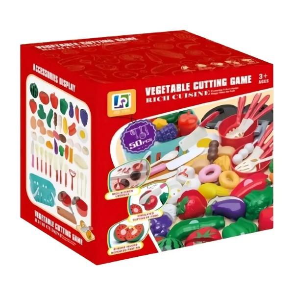 Juguete Canasto De Frutas Y Verduras Con 50pzs