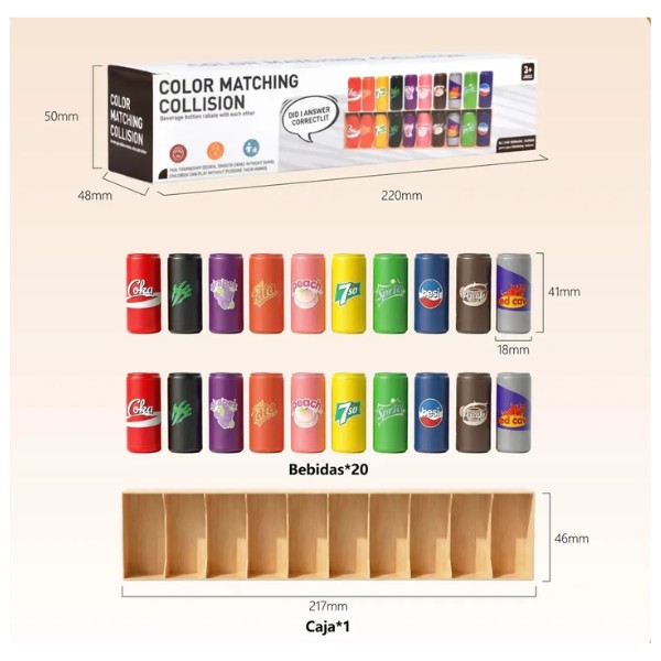 Juego De Memoria Adivina El Orden Con Botellitas De Colores