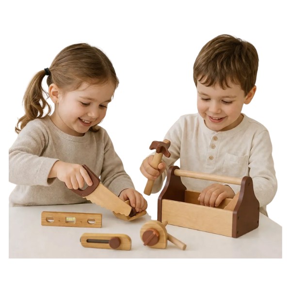 Herramientas Infantil De Madera Con Maletín Didáctico