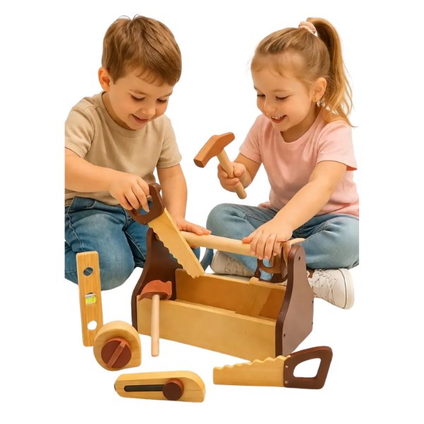 Herramientas Infantil De Madera Con Maletín Didáctico