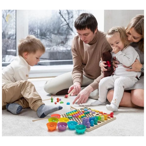 Juego Educativo Madera Números Colores Niños Didáctico