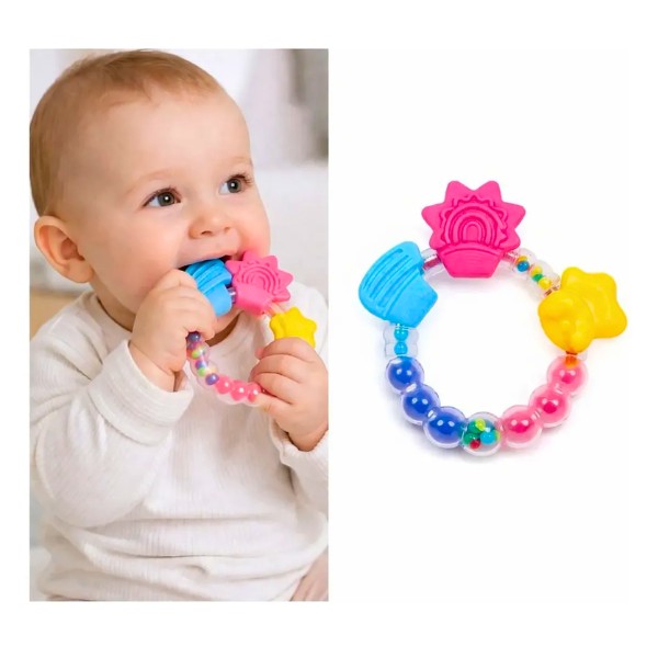 Mordedores De Silicona Con Sonajero Para Bebé