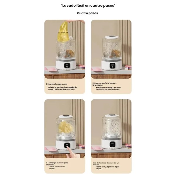 Mini Lavarropas Portátil Carga Superior Ropa Bebé