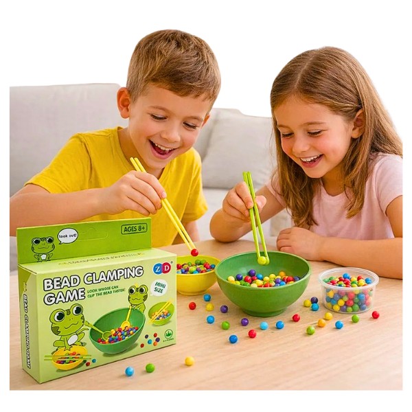 Juego De Destreza Con Palillos Y Bolitas Niños Coordinación