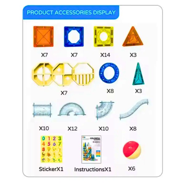 Set Bloques Magnéticos 97 Pieza Juego Didáctico Construcción