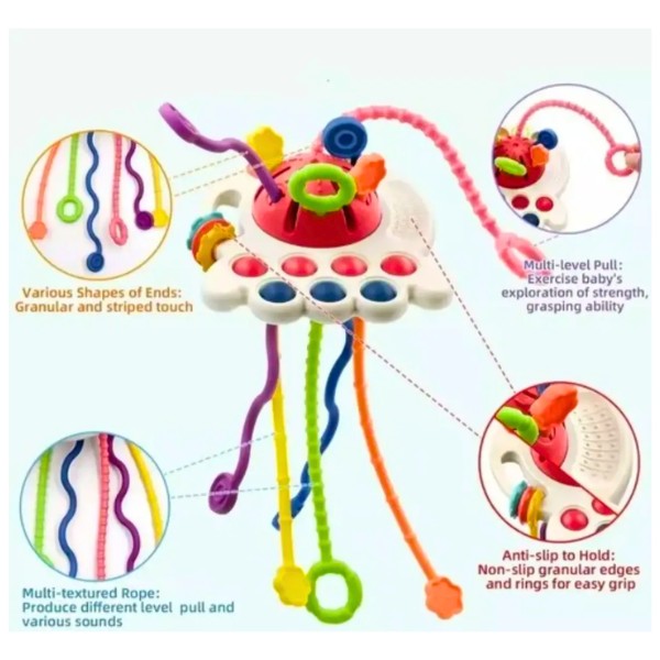 Juguete sensorial Montessori con cordón Montessori 4 en 1