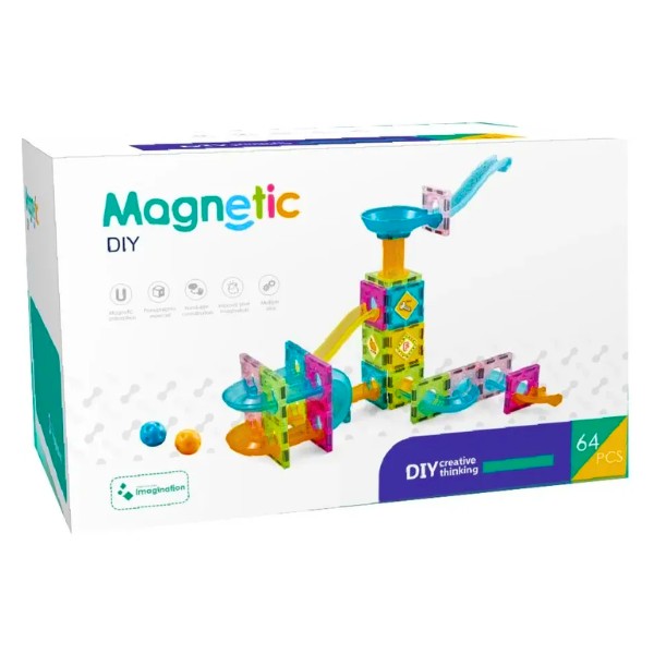 Kit Bloques De Construcción Magnéticos 64 Pzas