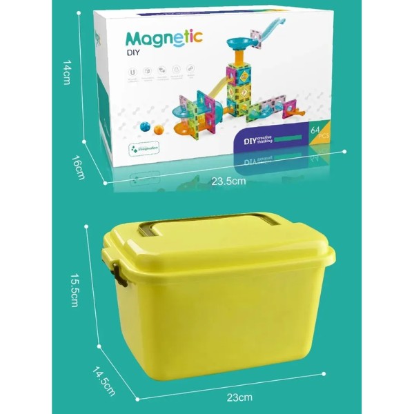 Kit Bloques De Construcción Magnéticos 64 Pzas