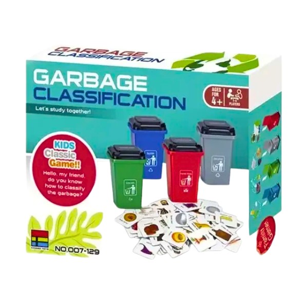 Juego Educativo Clasificación De Basura Con 4 Botes Tarjetas