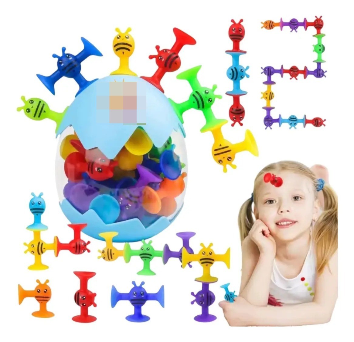 Juego de chupones bloques de construcción de  silicona  fun  suction