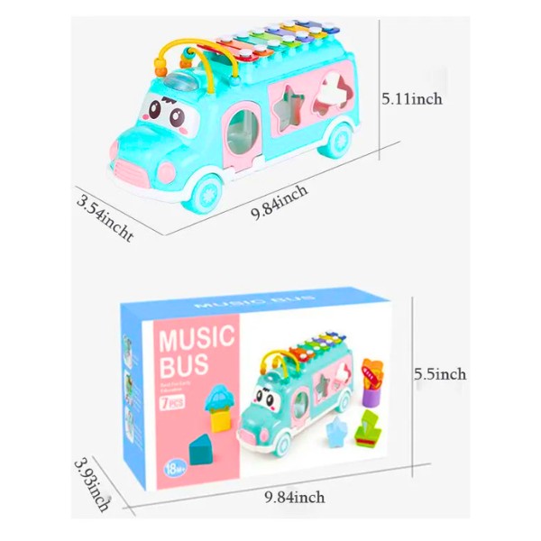 Bus Didáctico Encaje Formas + Xilófono Musical Juguete Educativo Bebé
