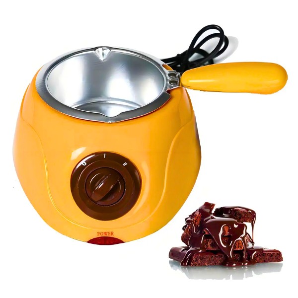 Fondue de Chocolate Eléctrica Amarilla con Olla de Aluminio