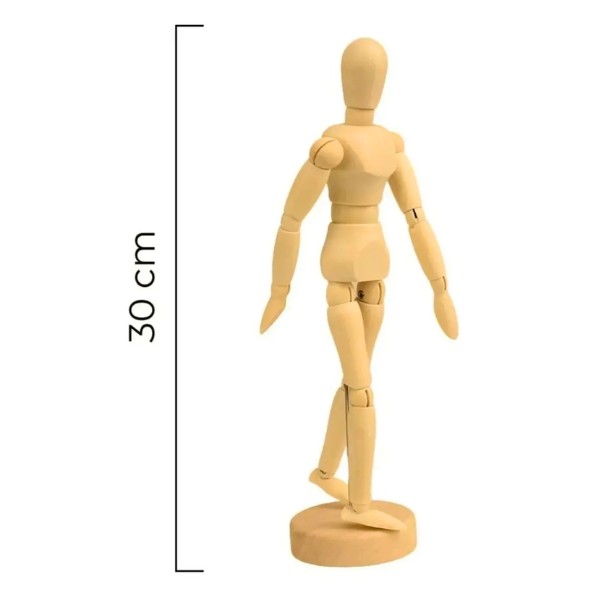 Maniquí Articulado De Madera (figura Humana 30 Cm -unisex)