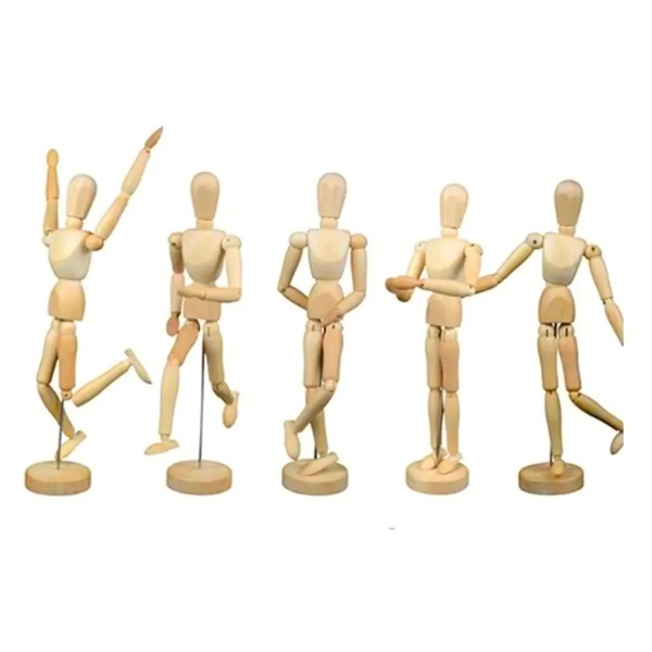 Maniquí Articulado De Madera (figura Humana 30 Cm -unisex)