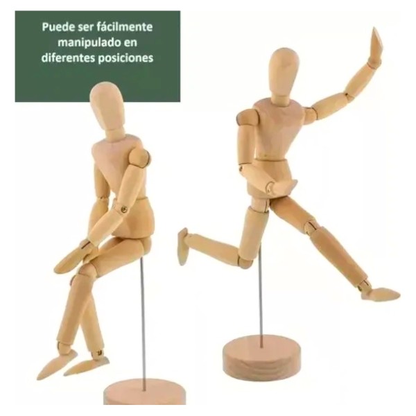 Figura Humana 40 Cm Madera Maniquí Muñeco Para Arte Dibujo
