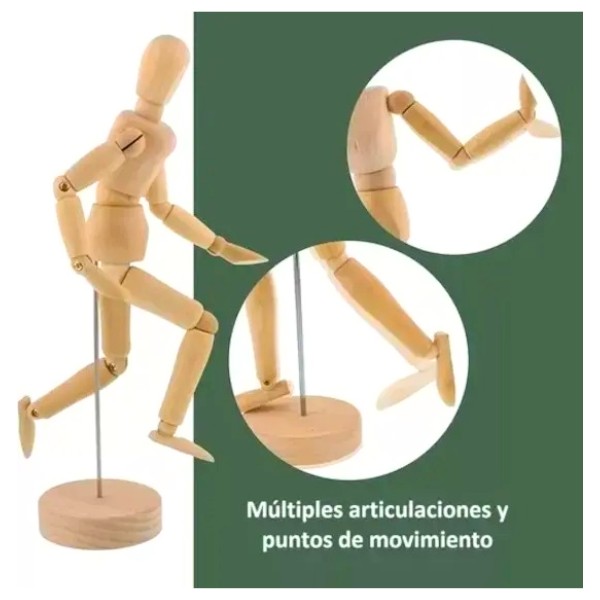 Figura Humana 40 Cm Madera Maniquí Muñeco Para Arte Dibujo
