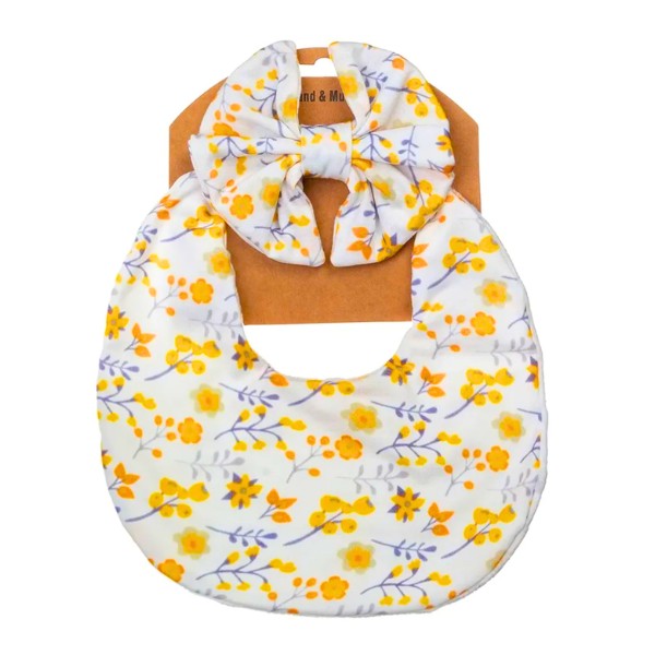 Set Regalo Bebé Niña Babero + Cintillos Algodón Colores