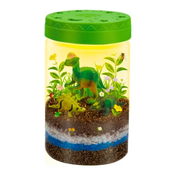 Kit Jardin Dinosaurio Con Led Y Plantas Para Niños Educativo