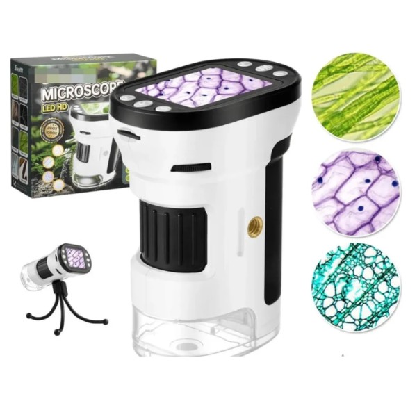 Microscopio Led Inteligente Pantalla Para Niños Hd