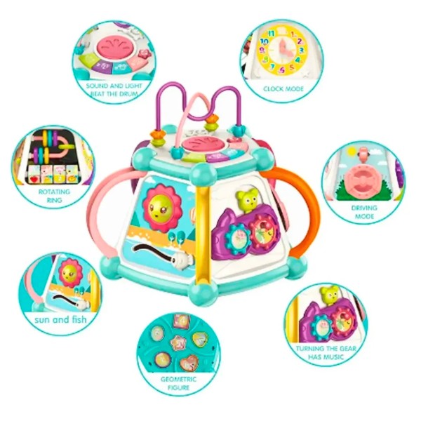Juguete Sensorial Educativo 7 En 1 Cubo Didáctico Para Bebé
