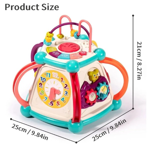 Juguete Sensorial Educativo 7 En 1 Cubo Didáctico Para Bebé