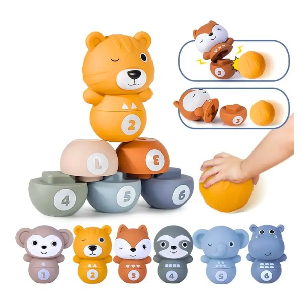 Juego De Bolos Sensorial Apilable Para Niños Bowling