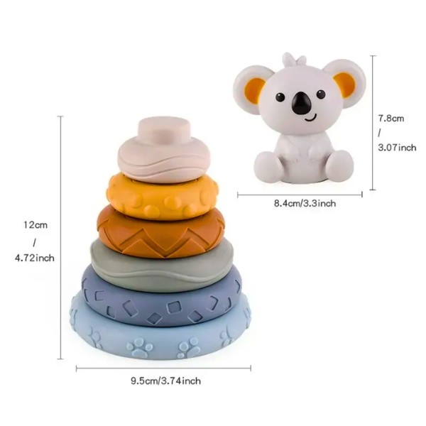Torre Apilable Sensorial Koala Para Bebés Juego Educativo