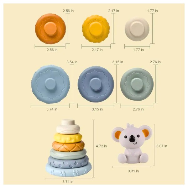 Torre Apilable Sensorial Koala Para Bebés Juego Educativo