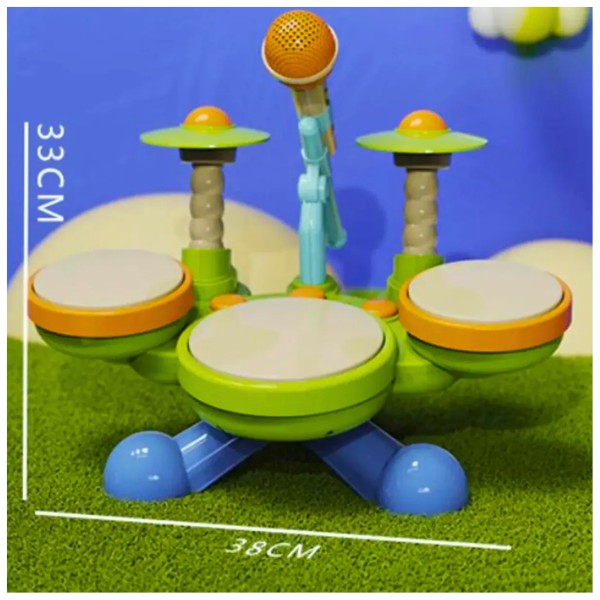 Juguete Batería Musical Para Bebé Con Micrófono Luz