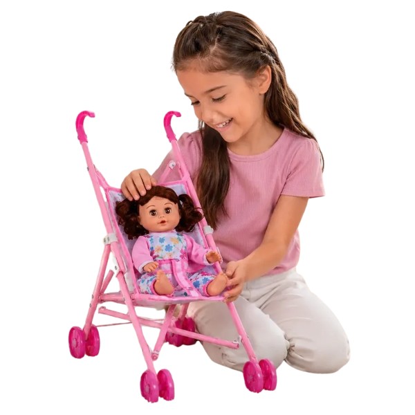 Cochecito Coche Plegable Muñeca Bebe Juguete Juego Niñas