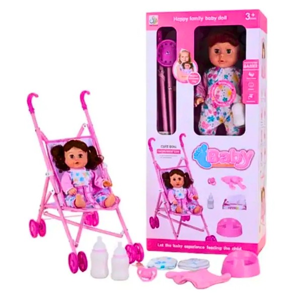 Cochecito Coche Plegable Muñeca Bebe Juguete Juego Niñas