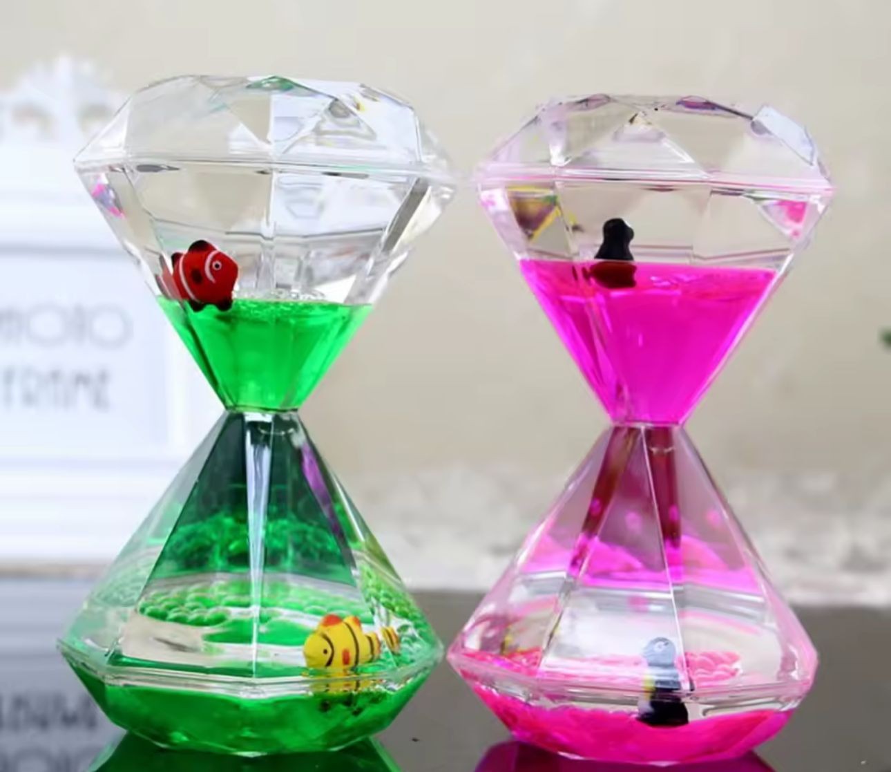Reloj De Arena Tipo Con Aceite Color En Agua Sensorial