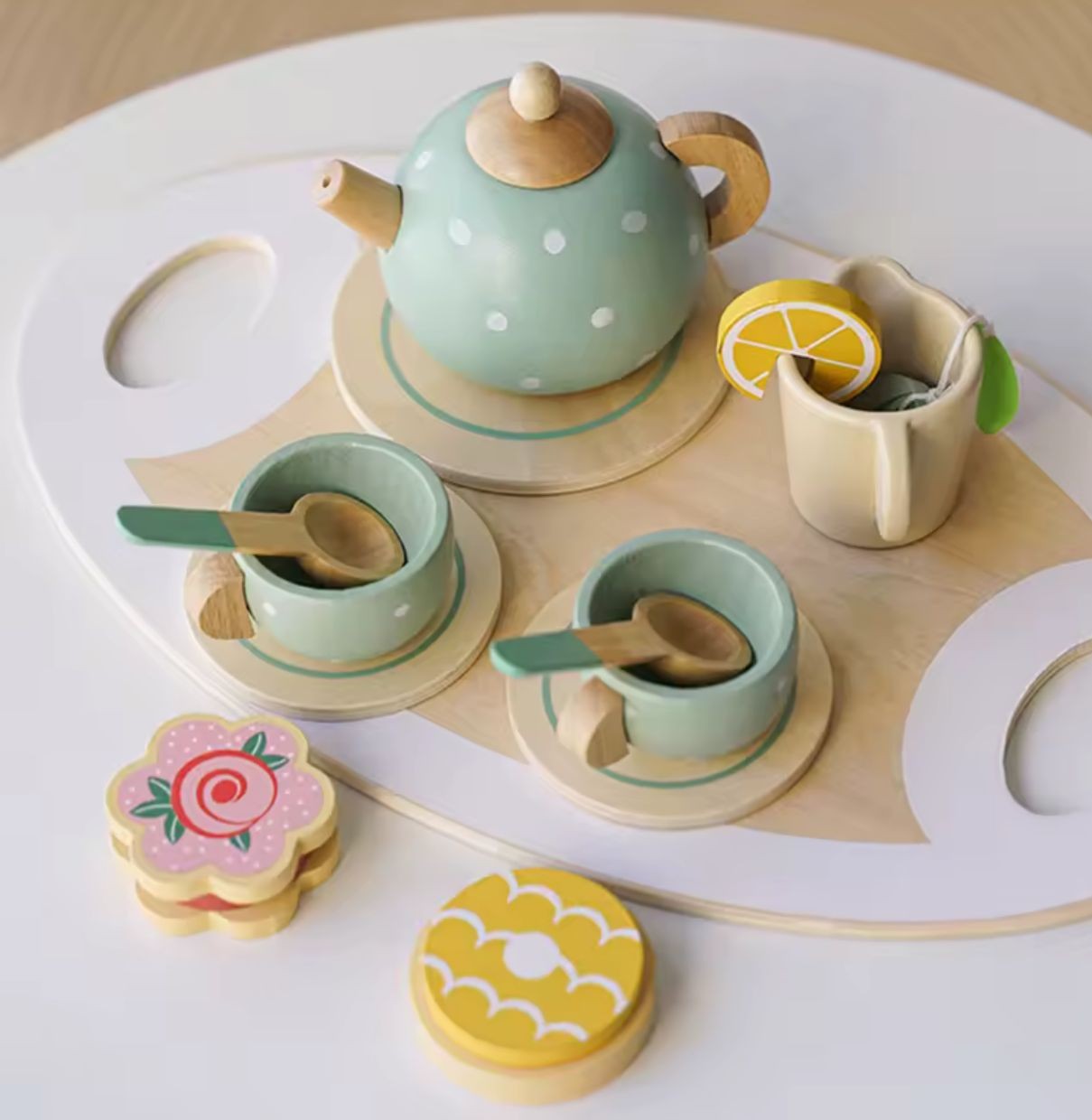Juego Tazas De Té Madera Niños Juguete Didáctico