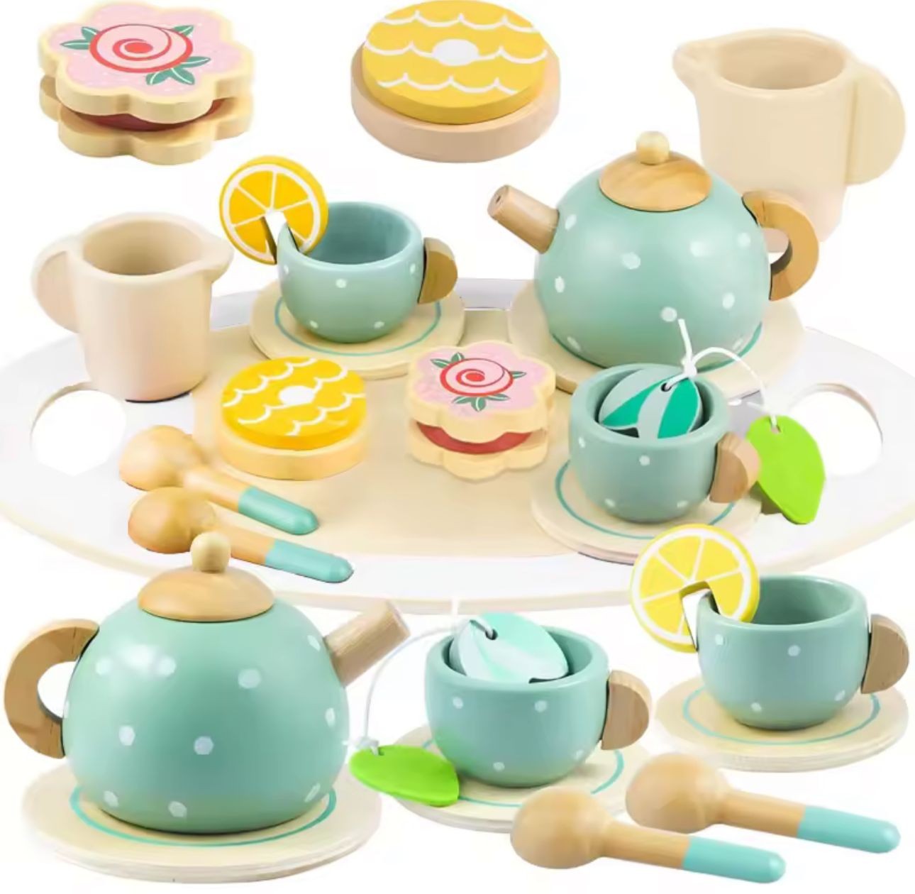 Juego Tazas De Té Madera Niños Juguete Didáctico