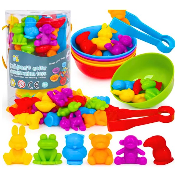 Juguete Clasificación Colores Y Animalitos Montessori 36pcs