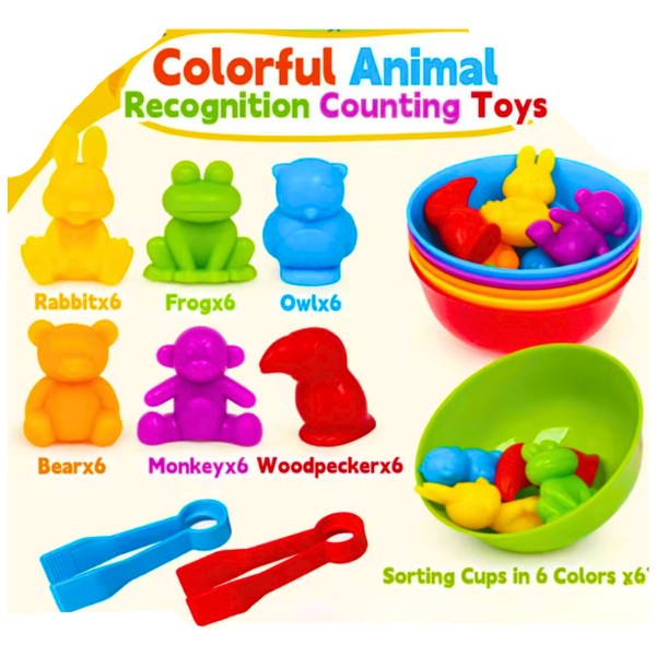 Juguete Clasificación Colores Y Animalitos Montessori 36pcs