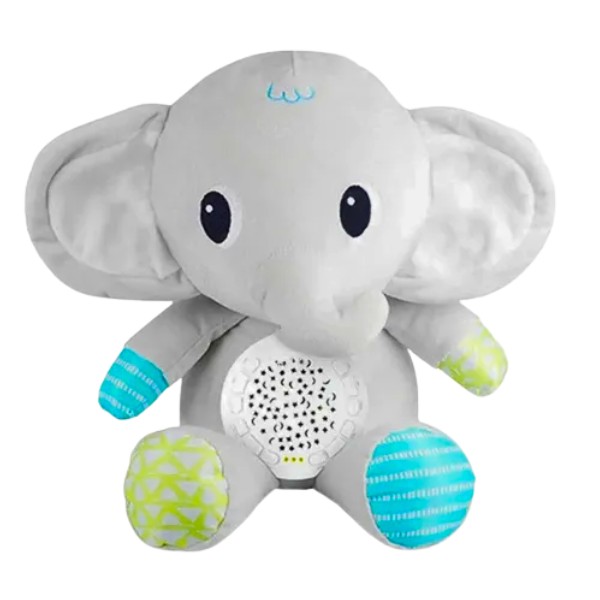 Peluche Con Sonido Ruido Blanco Luz Nocturna Elefante