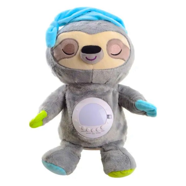Peluche Con Sonido Ruido Blanco Luz Nocturna Perezoso