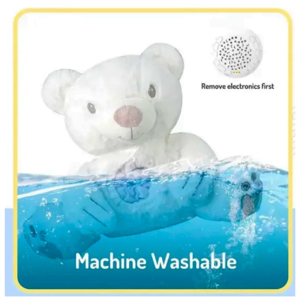 Peluche Con Sonido Ruido Blanco Luz Nocturna Osito
