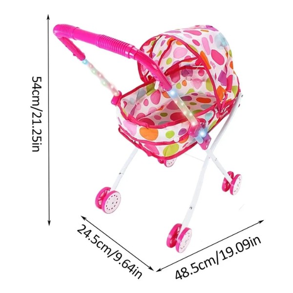 Coche De Muñeca Juguete Niña Plegable