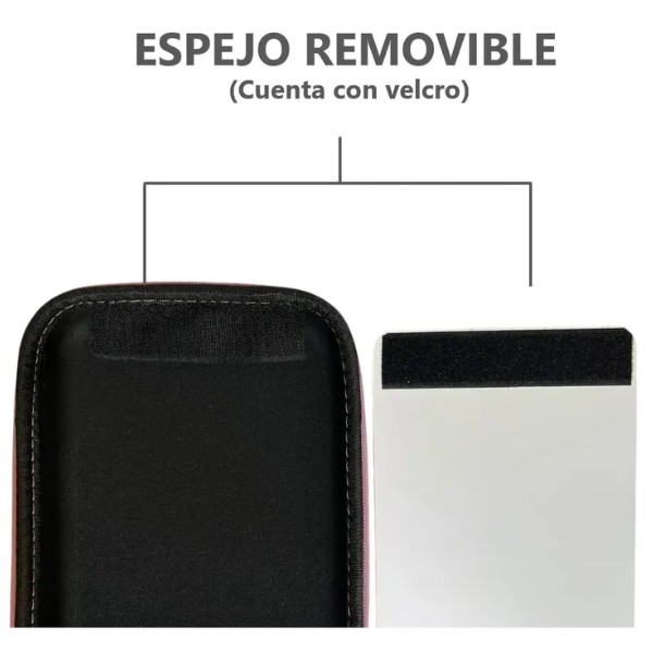 Bolso Organizador Cosméticos Espejo Luz Led
