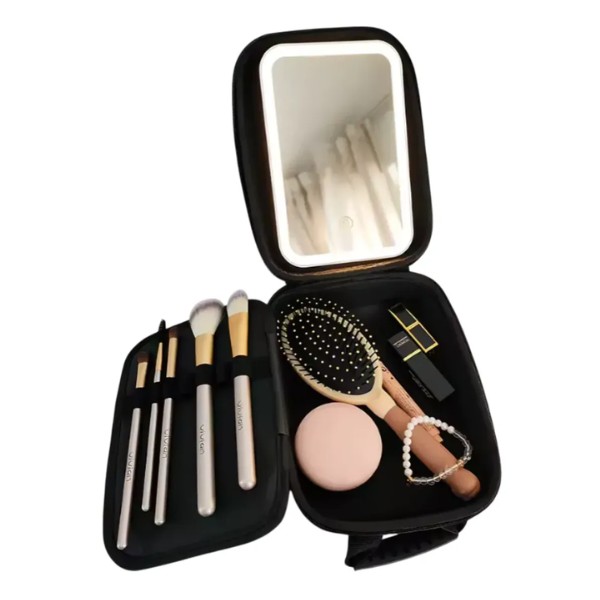 Bolso Organizador Cosméticos Espejo Luz Led