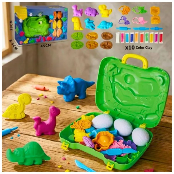 Juguete Maleta Dinosaurio Con Plastilina De Para Niños