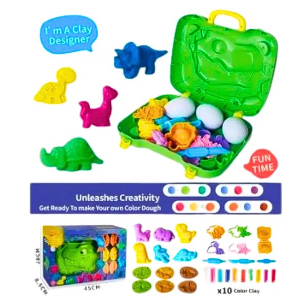 Juguete Maleta Dinosaurio Con Plastilina De Para Niños