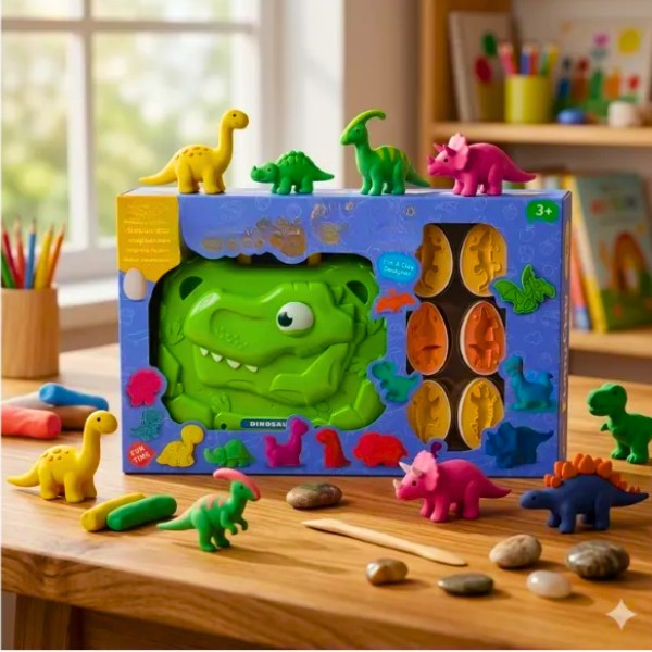 Juguete Maleta Dinosaurio Con Plastilina De Para Niños