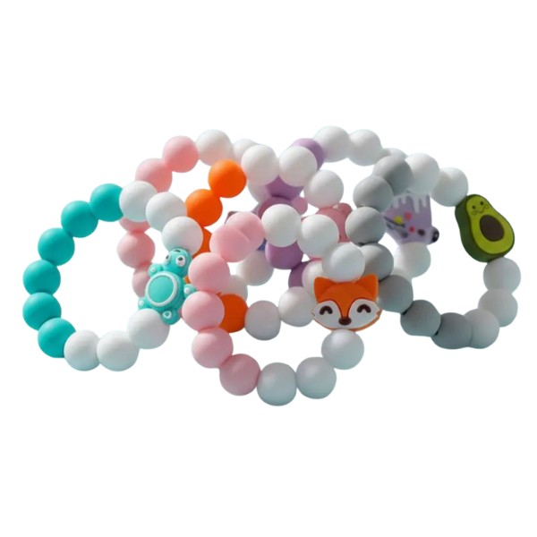 Pulsera De Dentición De Silicona Con Sonajero (2 En 1)
