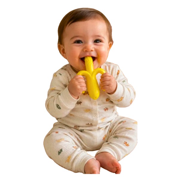 Mordedor Banana De Silicona Para Bebés Con Estuche